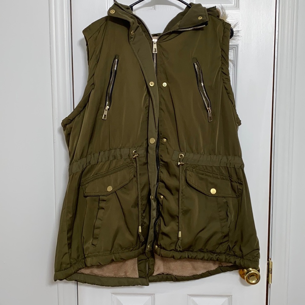Royalty for me brand vest with fur hood